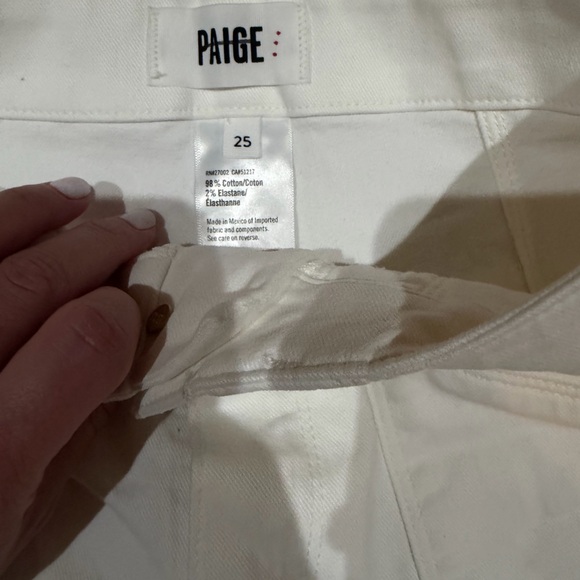 NWT PAIGE ANESSA ankle wide leg high rise SZ 25 tonal ecru - Picture 6 of 8